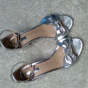 ASOS Mettalic/foil bow heels size 10.5